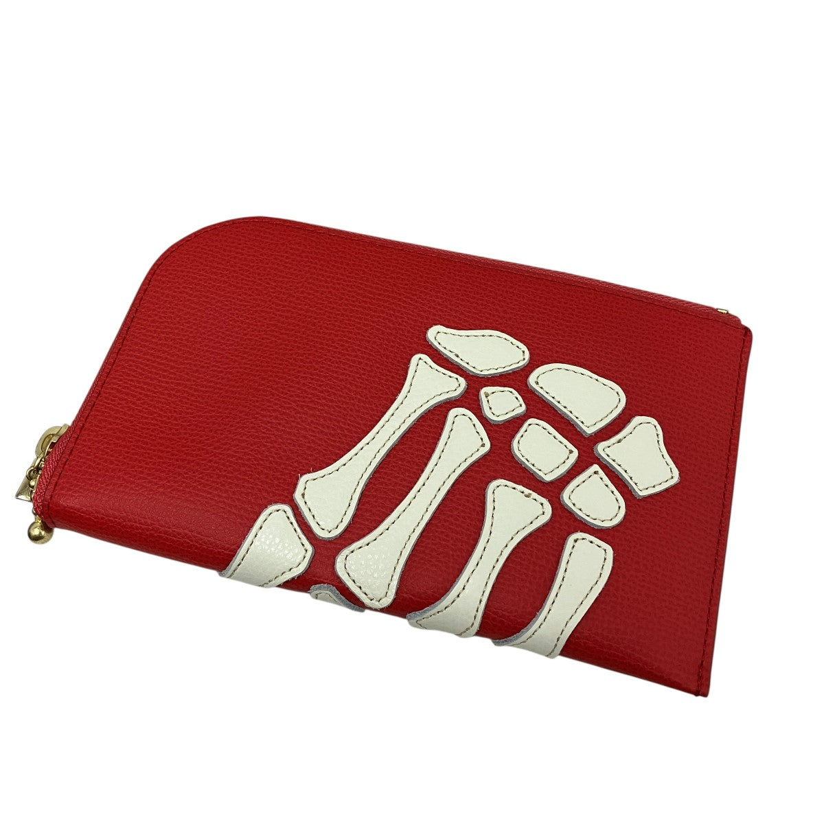 KAPITAL(キャピタル) Leather Thumbs Up Bone Hand Zip Neck wallet 