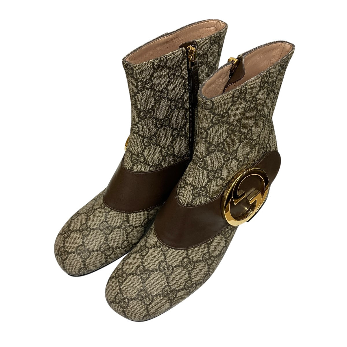GUCCI(グッチ) GGスプリームサイドジップブーツ701706 701706 ベージュ