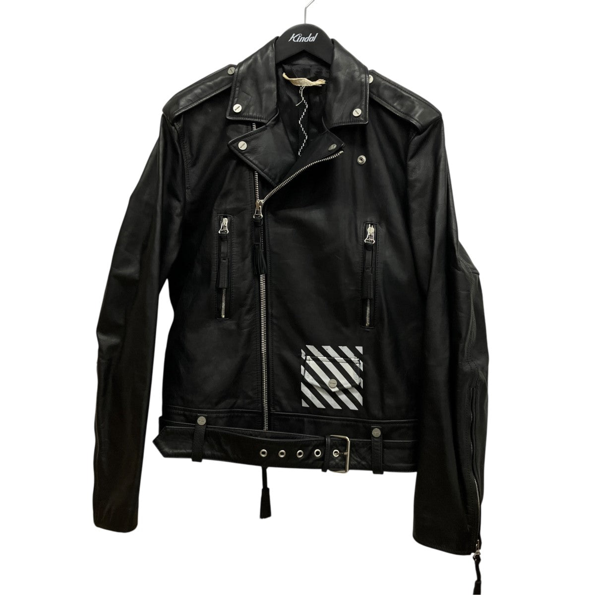 OFFWHITE(オフホワイト) 15AWバックロゴダブルライダースジャケット 