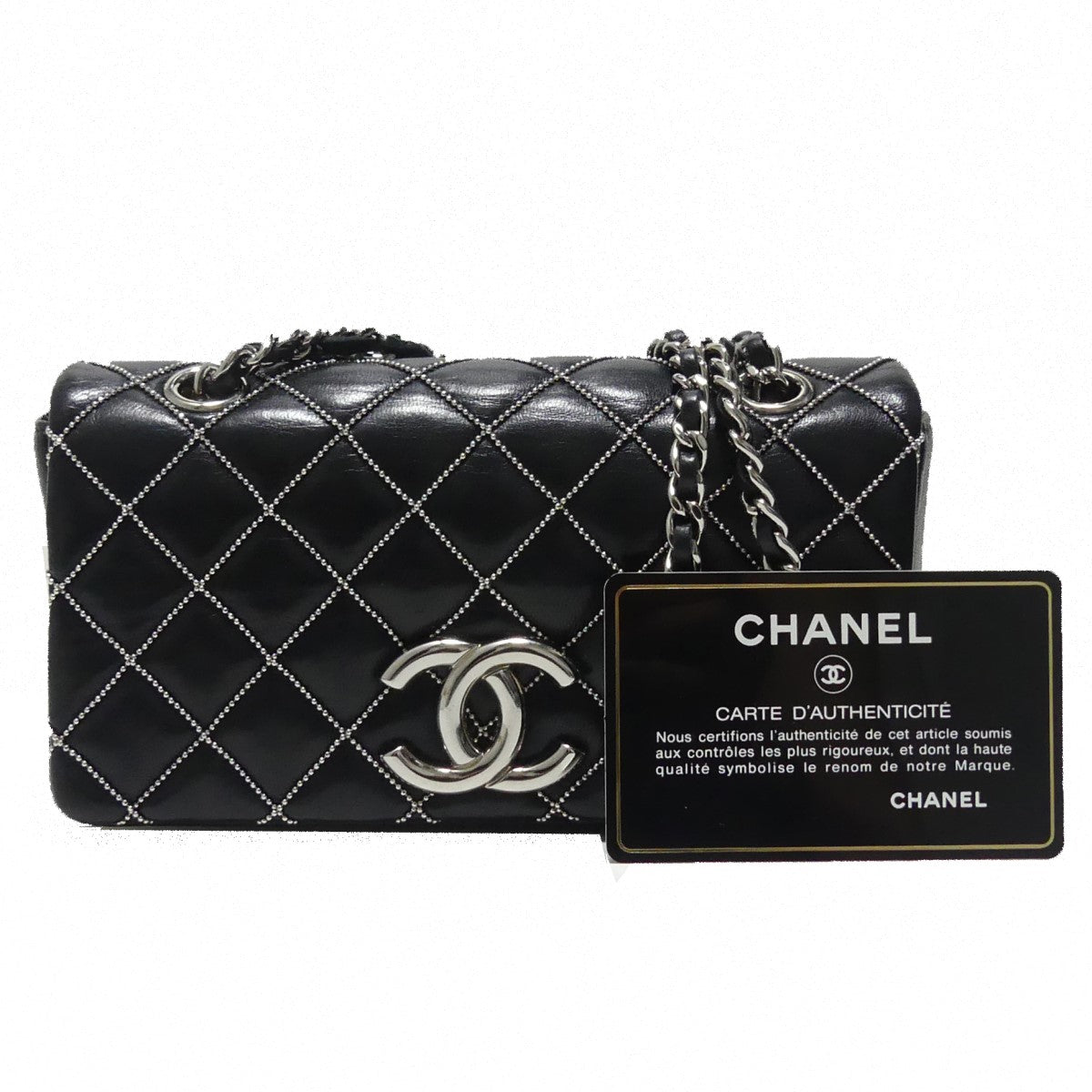 CHANEL(シャネル) ココマーク ミニマトラッセ ラムスキン ステッチ ...