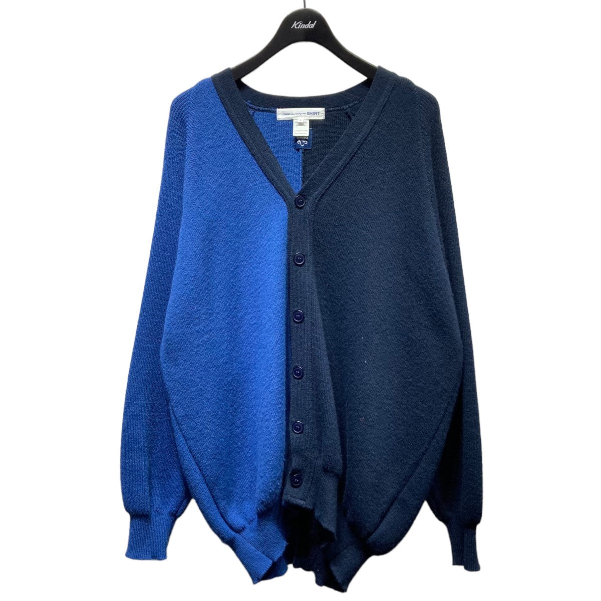 COMME des GARCONS SHIRT(コムデギャルソンシャツ) Lochaven of Scotland oversize cardigan  カーディガン ネイビー×ブルー サイズ L｜【公式】カインドオルオンライン ブランド古着・中古通販【kindal】