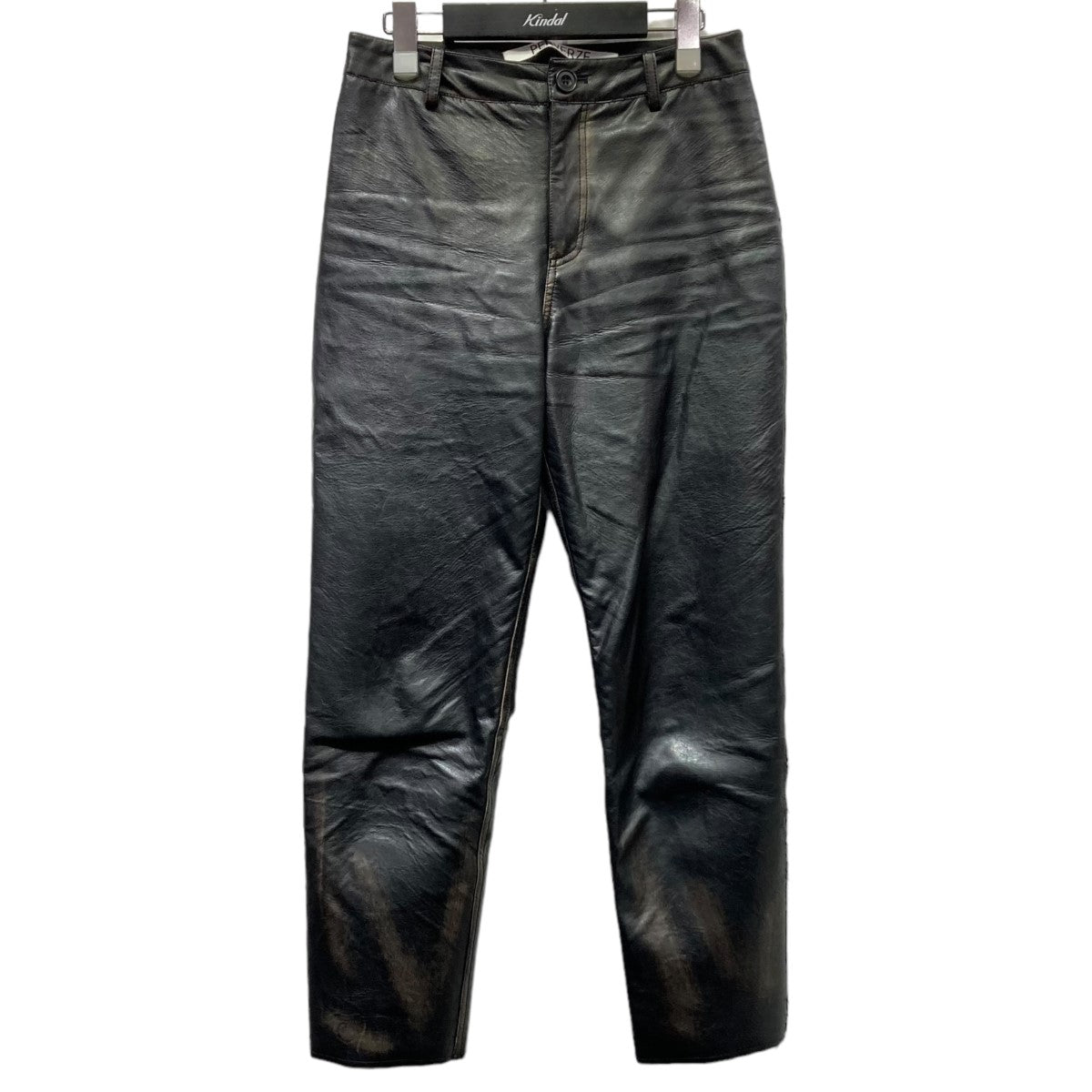PERVERZE(パーバーズ) Washed Leather Cropped Trousers フェイクレザーパンツ ブラック サイズ:M レディース パンツ 中古・古着