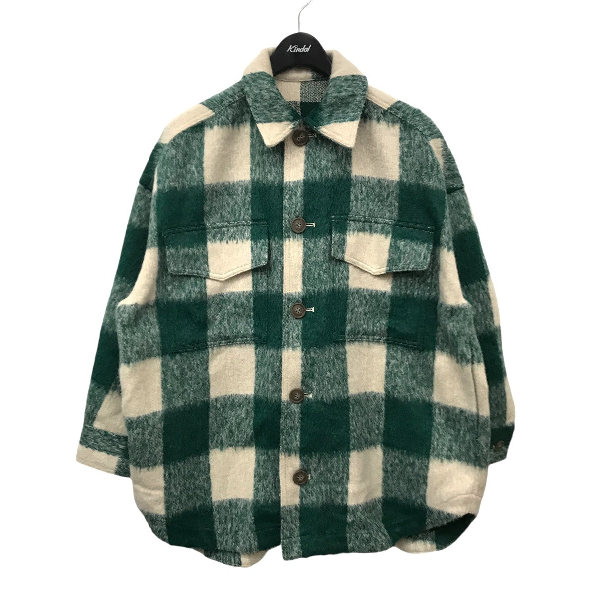 Ungrid(アングリッド) 23AW シャギー チェック ビッグシャツ シャツジャケット 112350442501 112350442501  グリーン×オフホワイト サイズ Free｜【公式】カインドオルオンライン ブランド古着・中古通販【kindal】