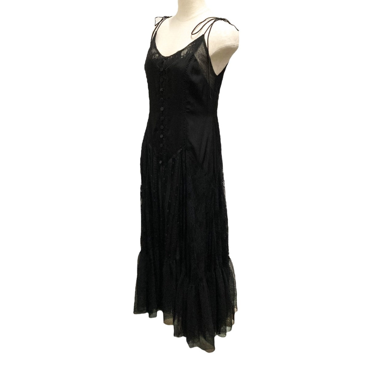 Lace Trimmed Satin Cami DressレースワンピースHLT2009084