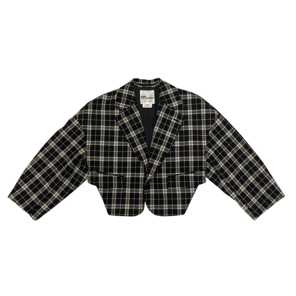 noir kei ninomiya(ノワールケイニノミヤ) Ruched Plaid Blazer 