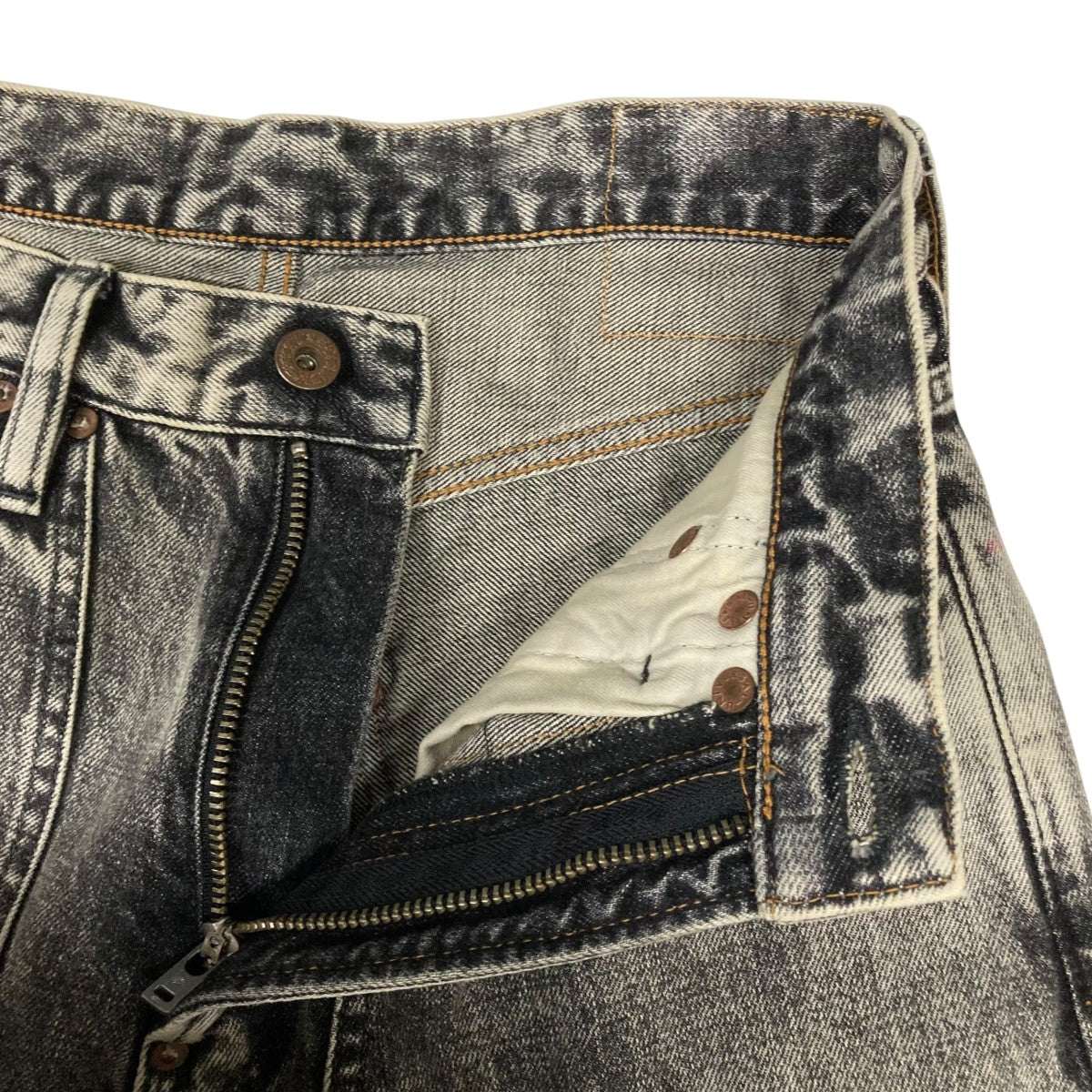ACID WASHED MODERN WESTERN WIDE TROUSERSデニムパンツ2441000420