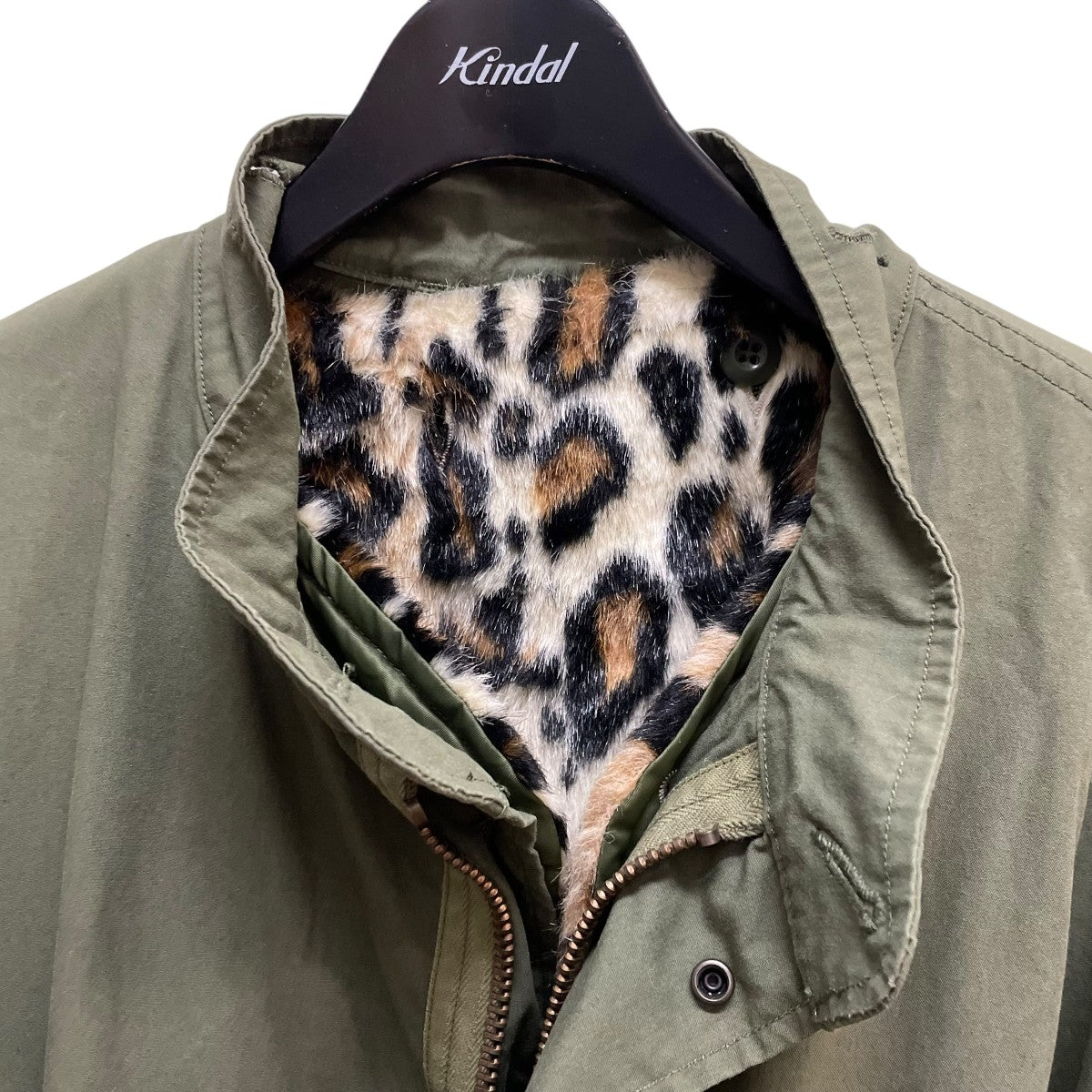 22AWMODS COATヒョウ柄ライナー付きコート