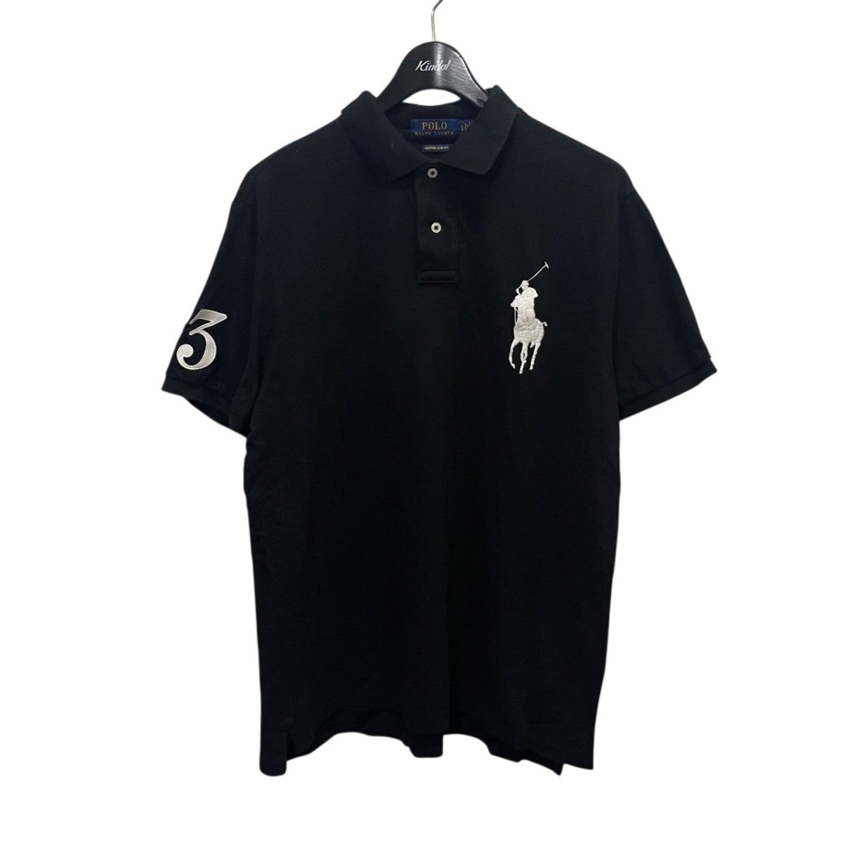 【美品】Polo ラルフローレン 黒 ポロシャツ　ビッグポニー　Ｌ　ブラック POLO RALPH LAUREN(ポロラルフローレン) ビッグポニーポロシャツ