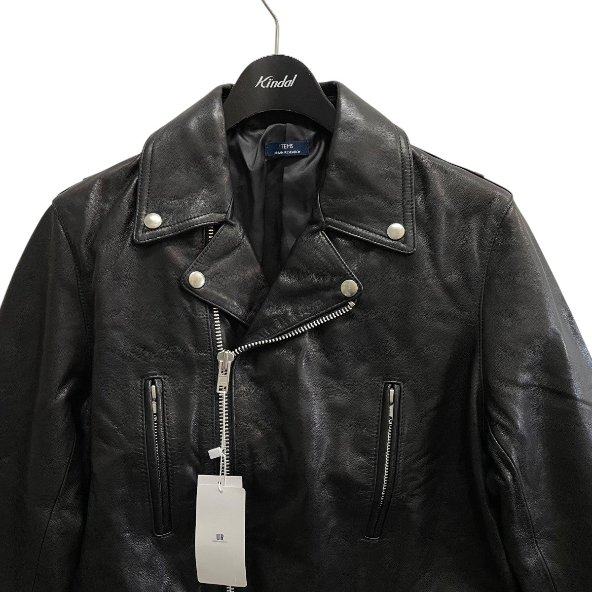ITEMS URBAN RESEARCH ゴートレザーダブルライダースジャケット 古着・中古-3枚目のアイテム画像