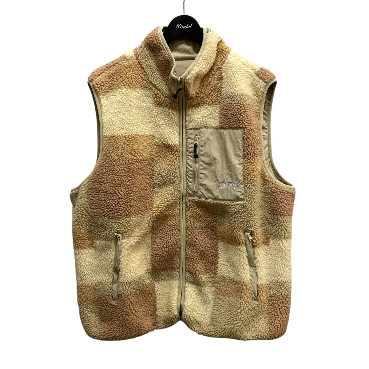 stussy(ステューシー) リバーシブルベスト ベージュ サイズ L