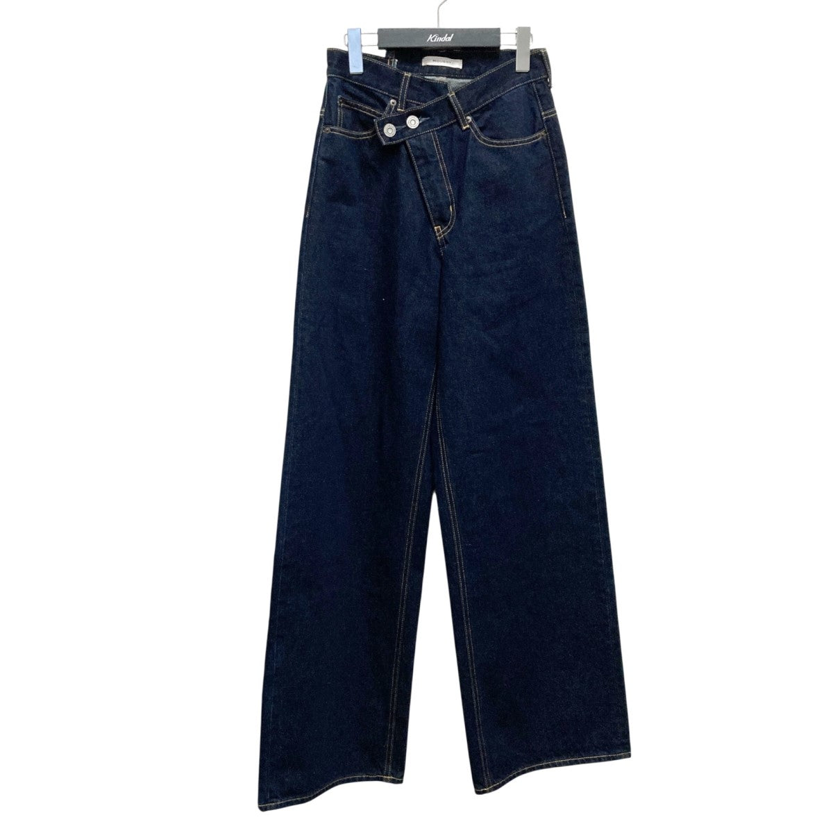 moussy(マウジー) 23SSCROSS WAIST WIDE STRAIGHTデニムパンツ