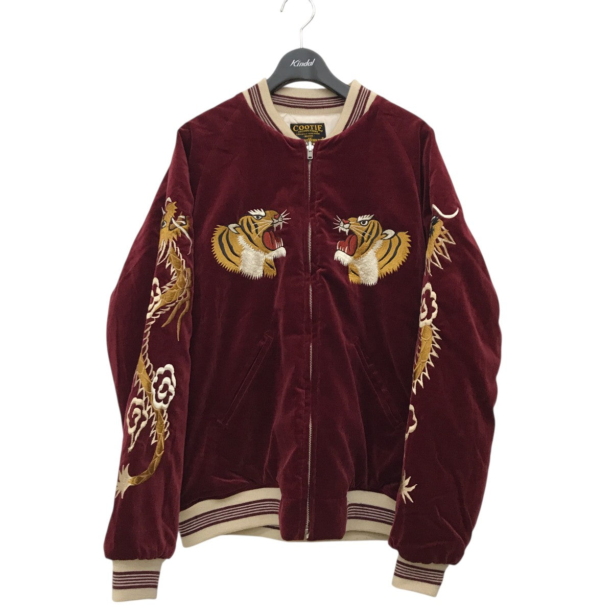 美品 名作 COOTIE Velour Suka Jacket スタジャン COOTIE(クーティー) Velour Suka Jacketスカジャン ボルドー