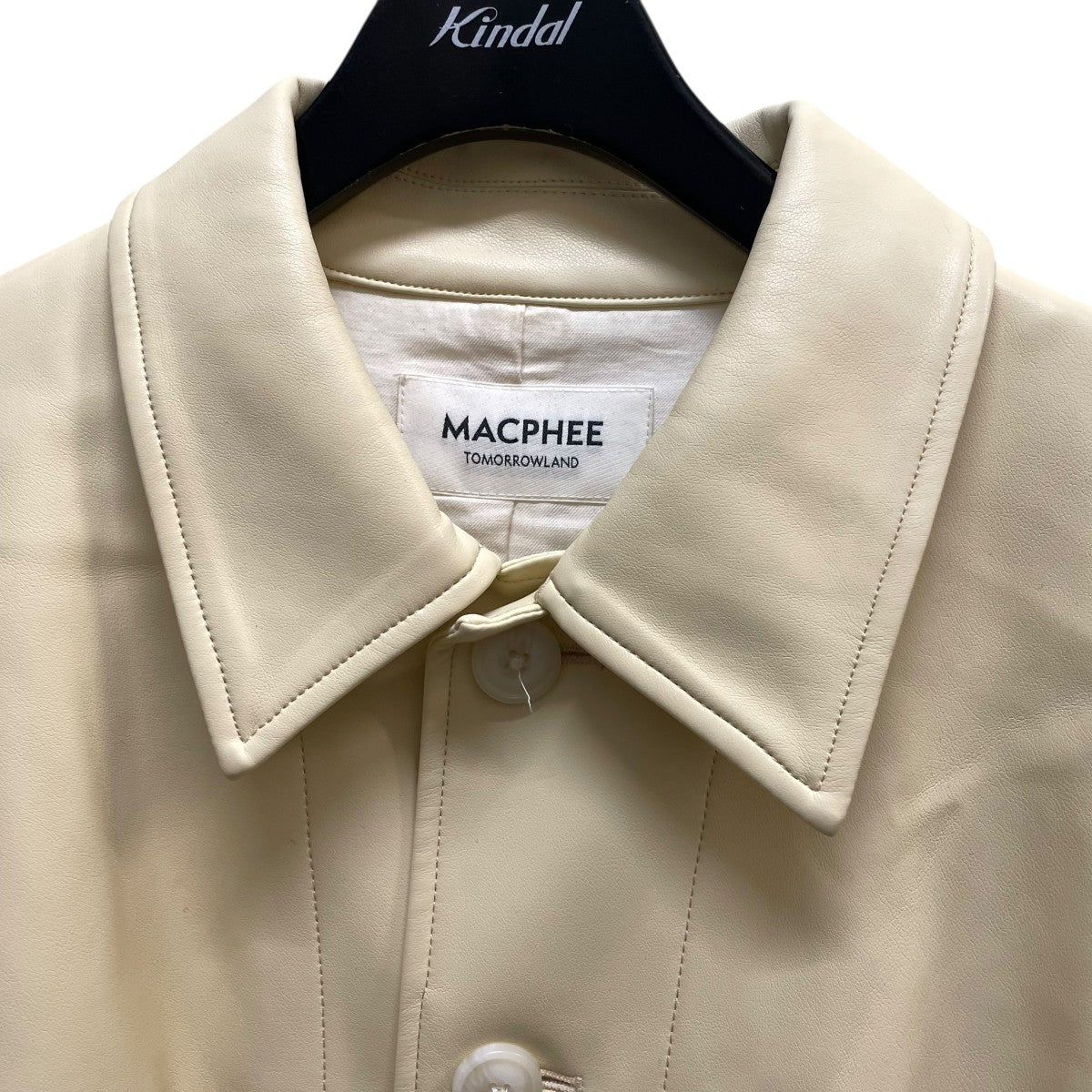 MACPHEE 25SSレザーライク カバーオールジャケット 古着・中古-3枚目のアイテム画像