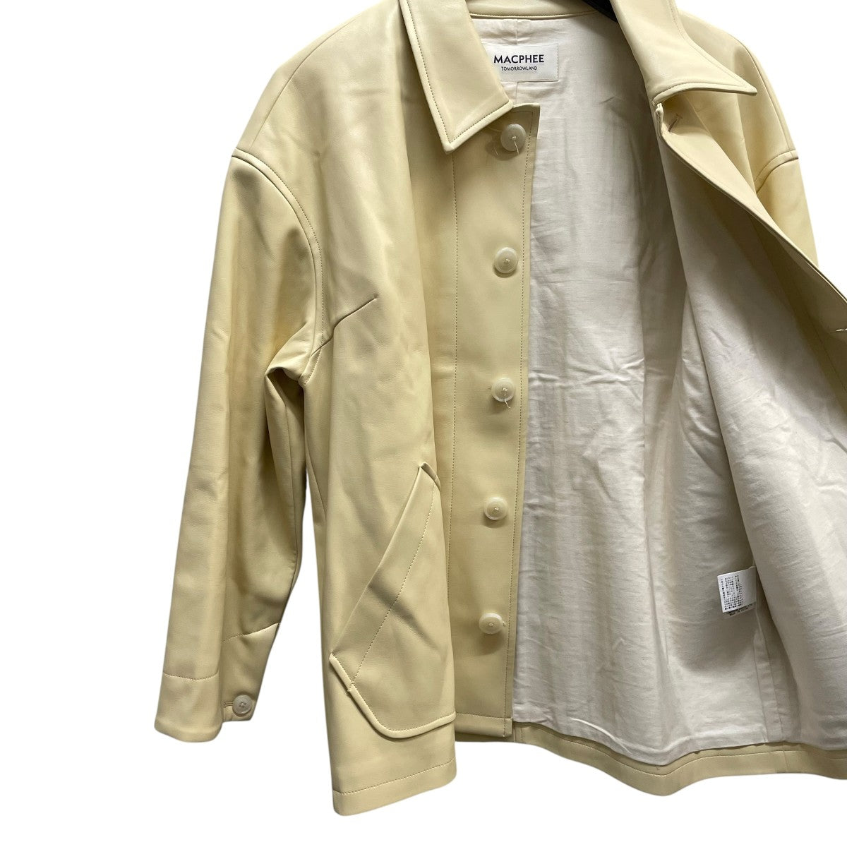 MACPHEE 25SSレザーライク カバーオールジャケット 古着・中古-5枚目のアイテム画像