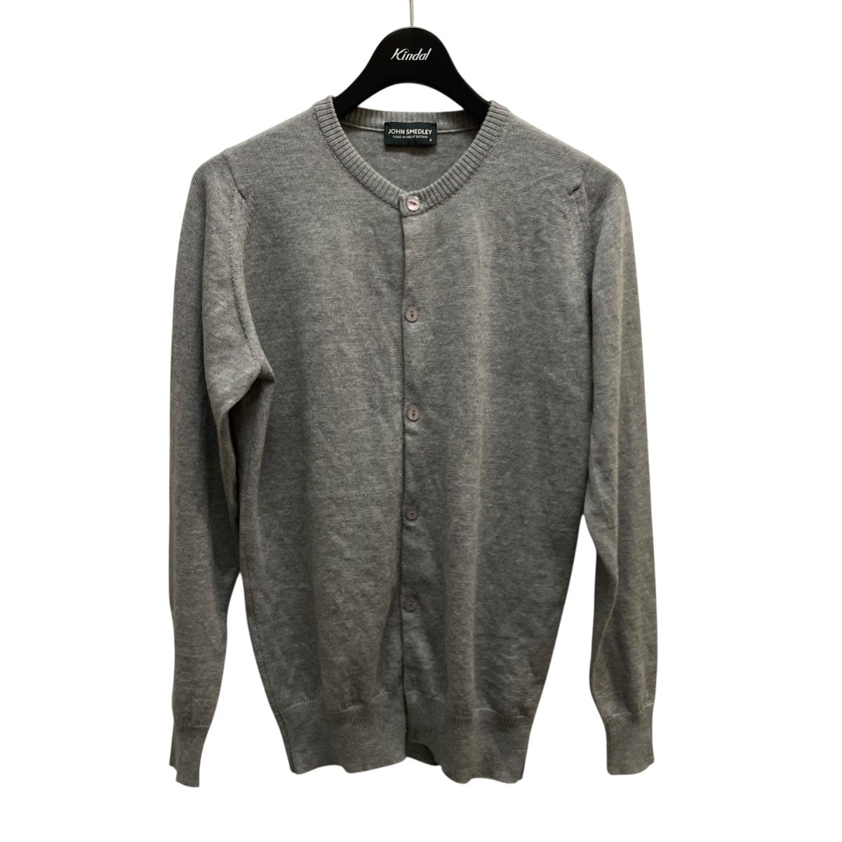 ジョンスメドレー ピュアメリノウール カーディガン グレー Sサイズ