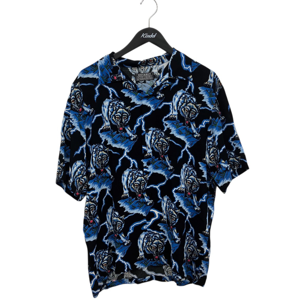 WOLF AND LIGHTNING柄アロハシャツ02221AH04