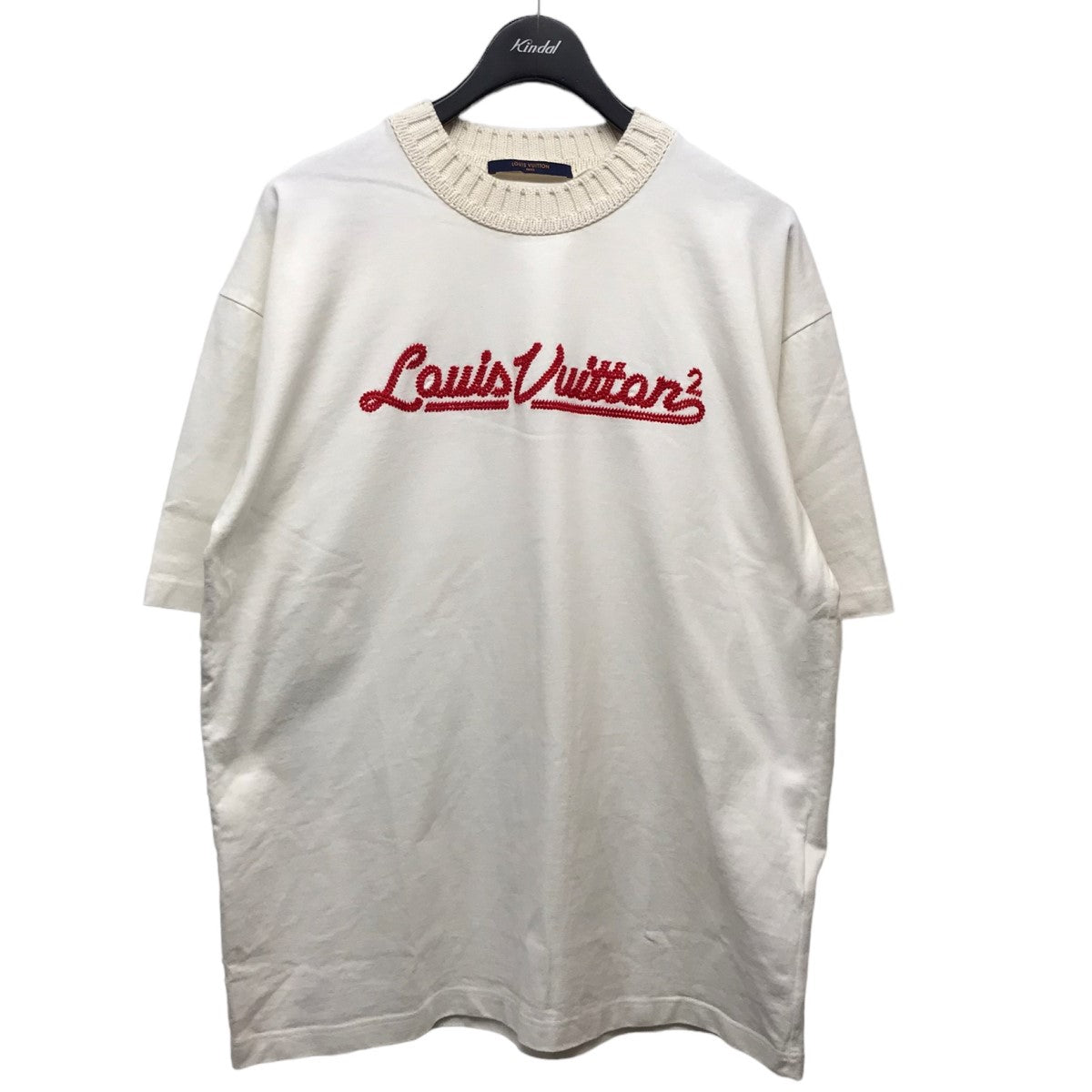 LOUIS VUITTON×NIGO 22SSロゴエンブロイダリーネックニットTシャツHMY01W HMY01W ホワイト サイズ  L｜【公式】カインドオルオンライン ブランド古着・中古通販【kindal】