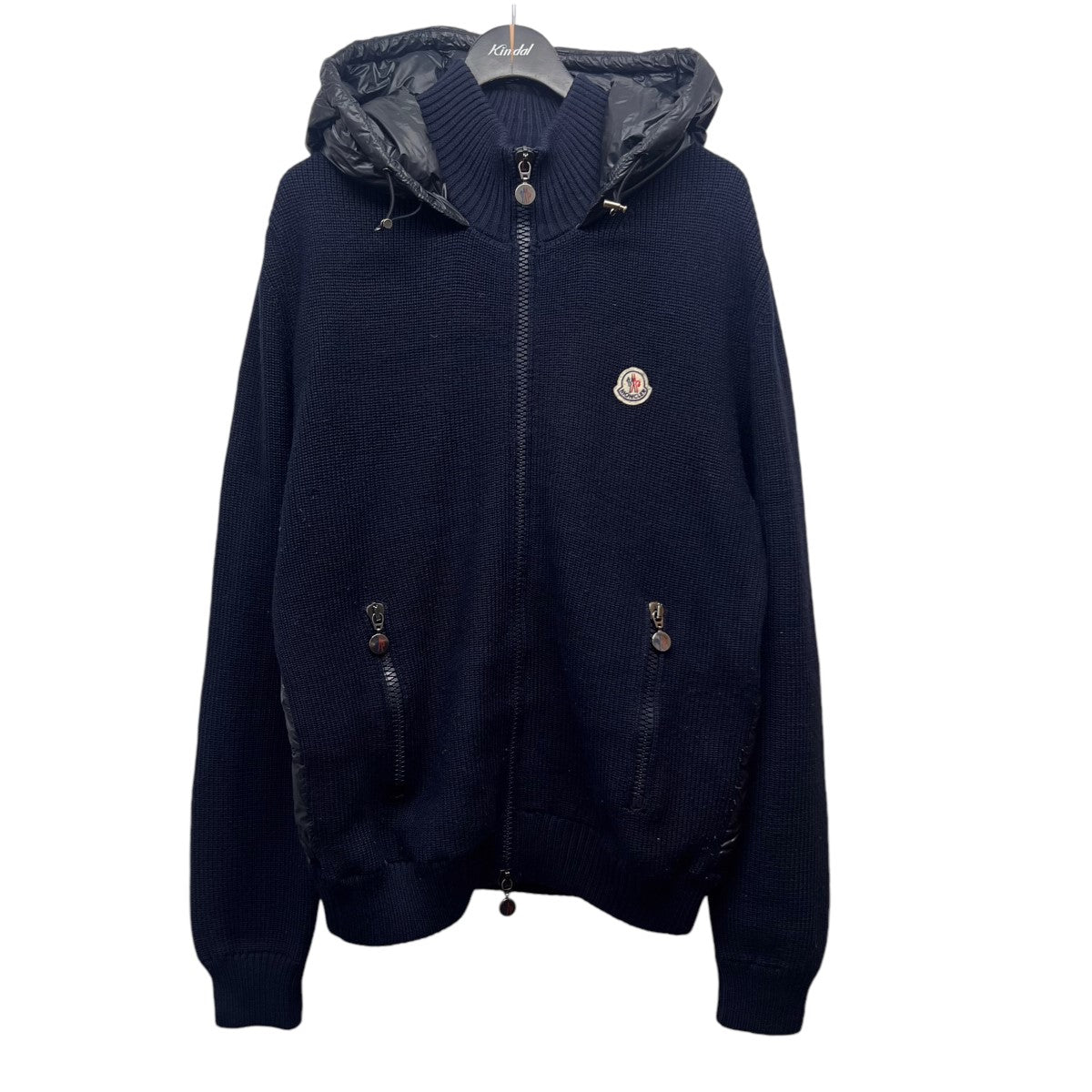 MONCLER(モンクレール) MAGLIONE TRICOT CARDIGANフードダウン切替カーディガンSCOM1300075  SCOM1300075 ネイビー サイズ XXL｜【公式】カインドオルオンライン ブランド古着・中古通販【kindal】