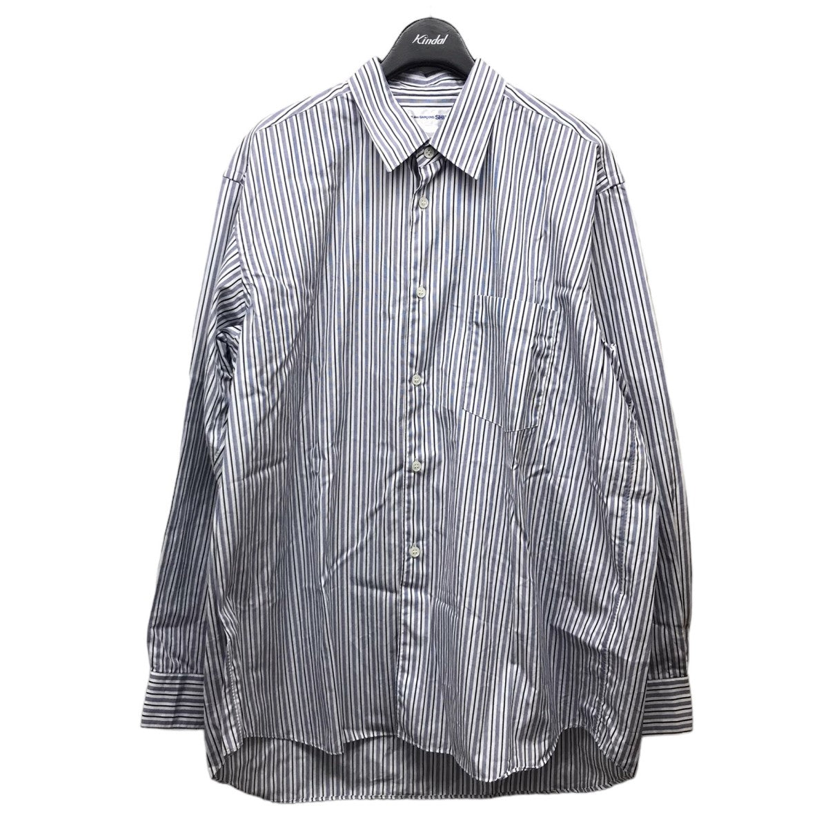 COMME des GARCONS SHIRT FOREVER(コムデギャルソンシャツフォーエバー) 【FOREVER WIDE CLASSIC】  コットンポプリンストライプレギュラーカラーシャツ FZ-B220 FZ-B220 ホワイト×ブルー サイズ Ｍ｜【公式】カインドオルオンライン ...