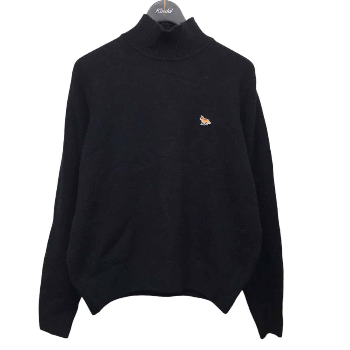 MAISON KITSUNE(メゾンキツネ) 【BABY FOX PATCH BOXY TURTLENECK】ハイネックニットHW00504KT1006  HW00504KT1006 ブラック サイズ S｜【公式】カインドオルオンライン ブランド古着・中古通販【kindal】