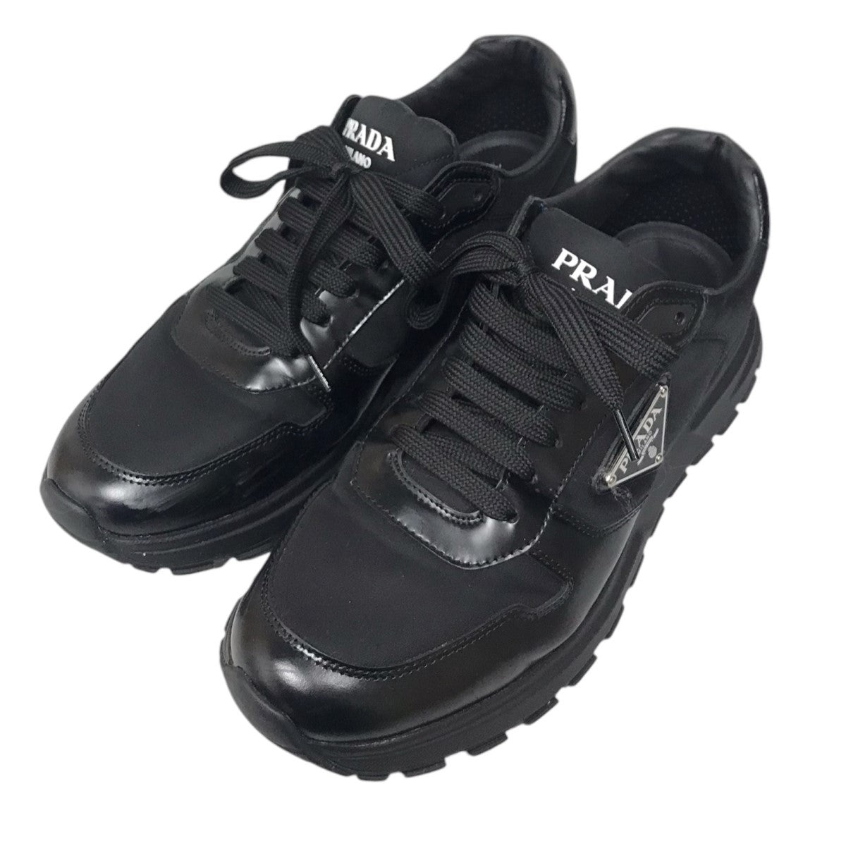 PRADA(プラダ) 【Prax 01 Re-Nylon and brushed leather sneakers】スニーカー EE369  2EE369 ブラック サイズ 7｜【公式】カインドオルオンライン ブランド古着・中古通販【kindal】