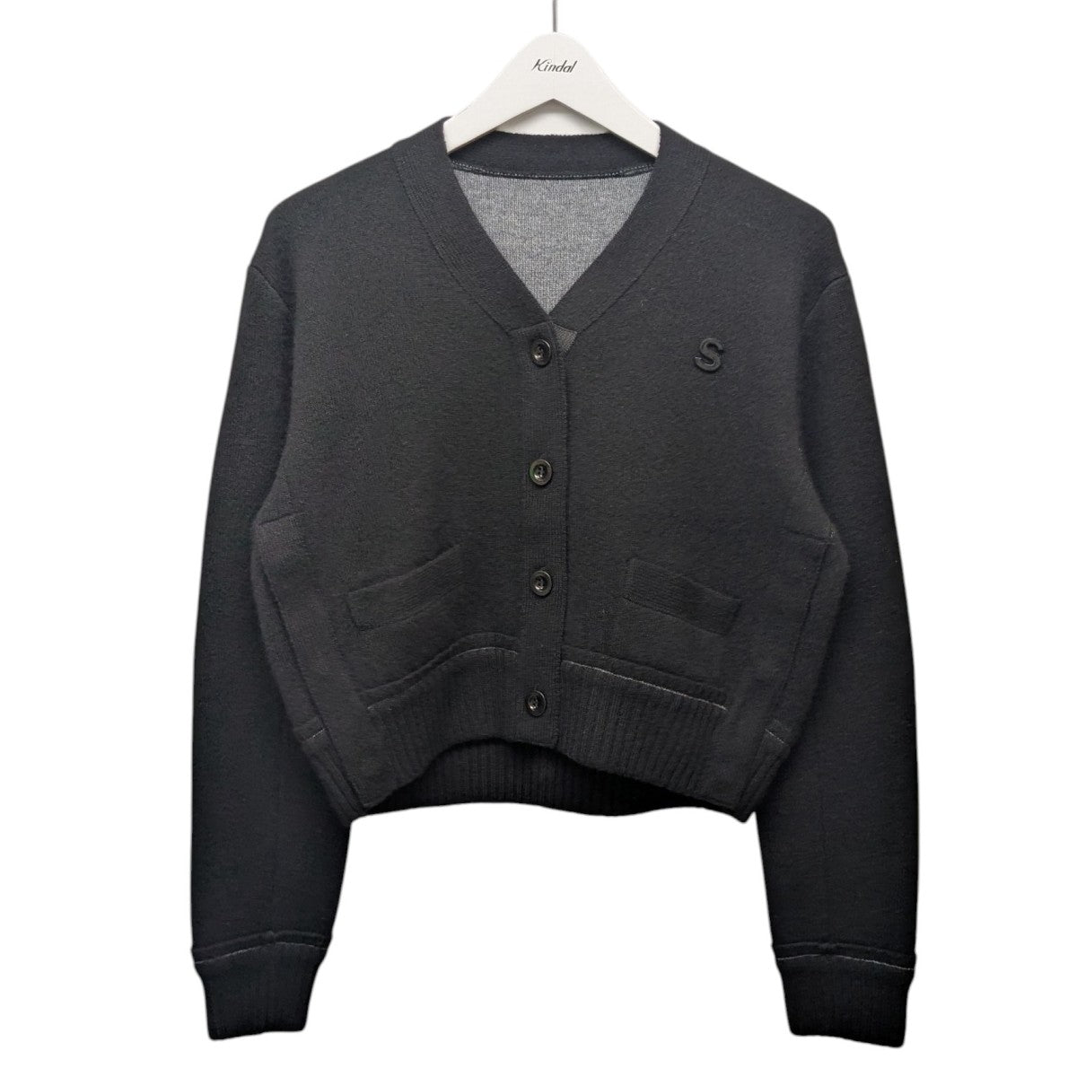 【sacai】美品サカイ カシミヤ ドローコード カーディガン グレー M sacai】美品サカイ カシミヤ ドローコード カーディガン グレー