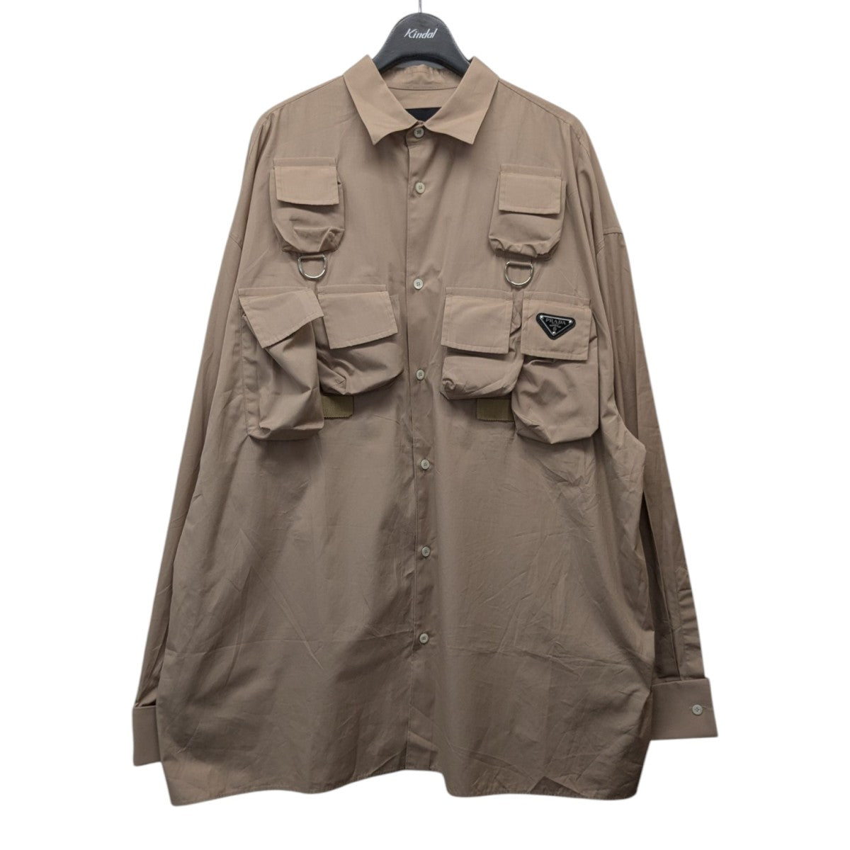 PRADA(プラダ) トライアングルロゴサファリシャツSC765 SC765 ベージュ