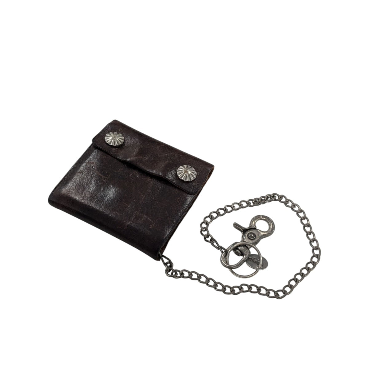 RRL(ダブルアールエル) コンチョレザーチェーンウォレット ブラウン