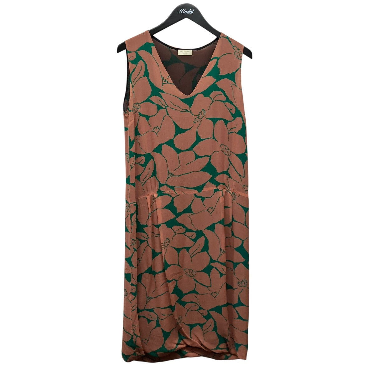 DRIES VAN NOTEN(ドリスヴァンノッテン) 総柄シルクワンピース ピンク