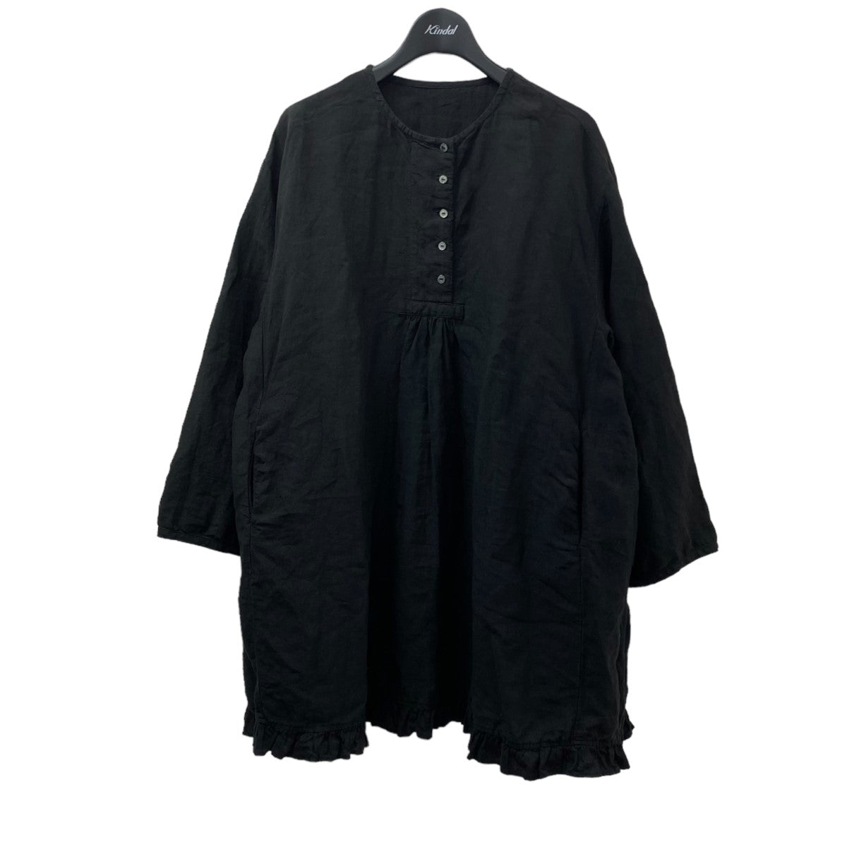 nest Robe(ネストローブ) 23AW リネン近江晒しプチフリルチュニック 01233-1422 ブラック サイズ  F｜【公式】カインドオルオンライン ブランド古着・中古通販【kindal】