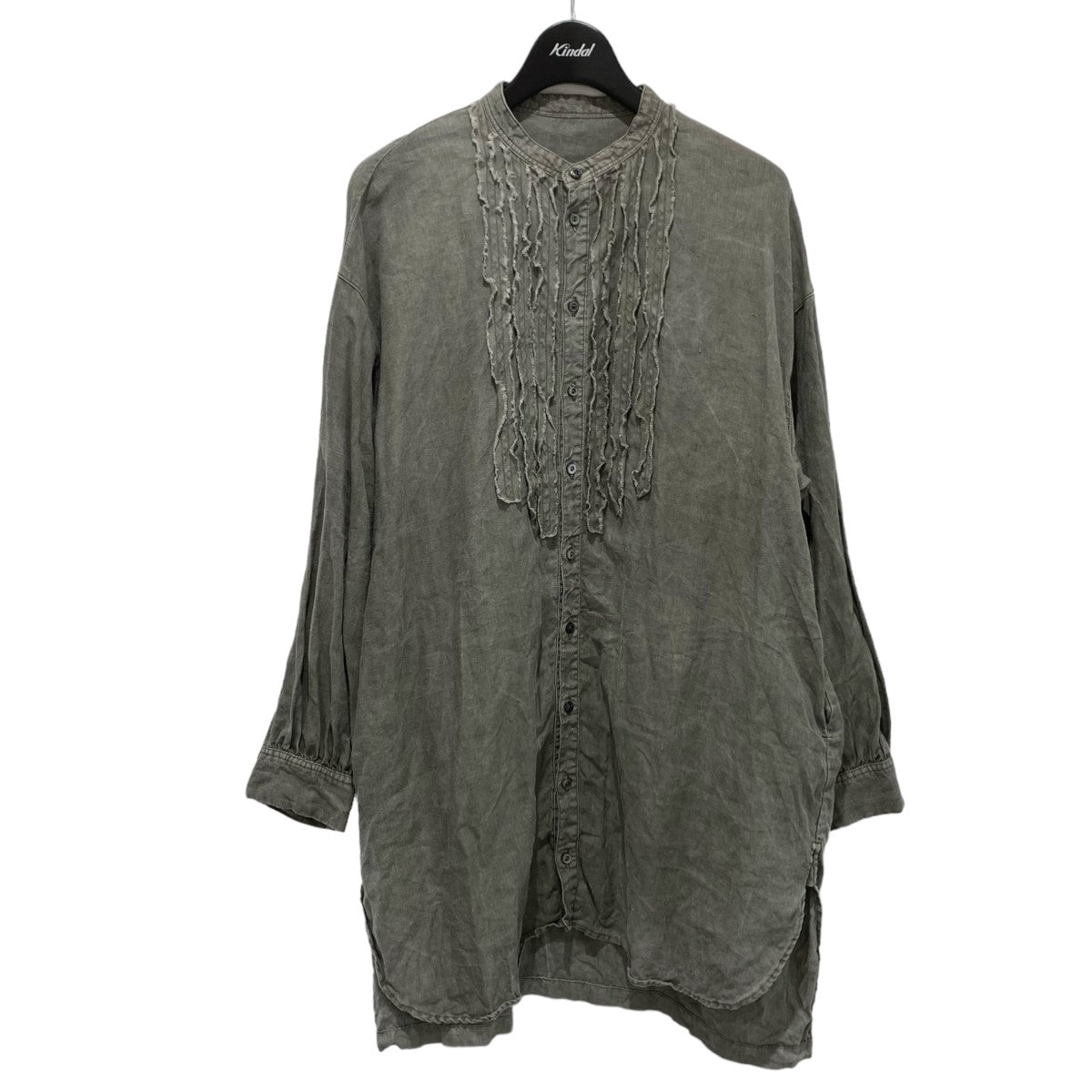 nestRobe ネストローブ 天然染め　ステッチワーク　ロングシャツ nest Robe(ネストローブ) 23AW 天然染め ステッチワーク ロングシャツ