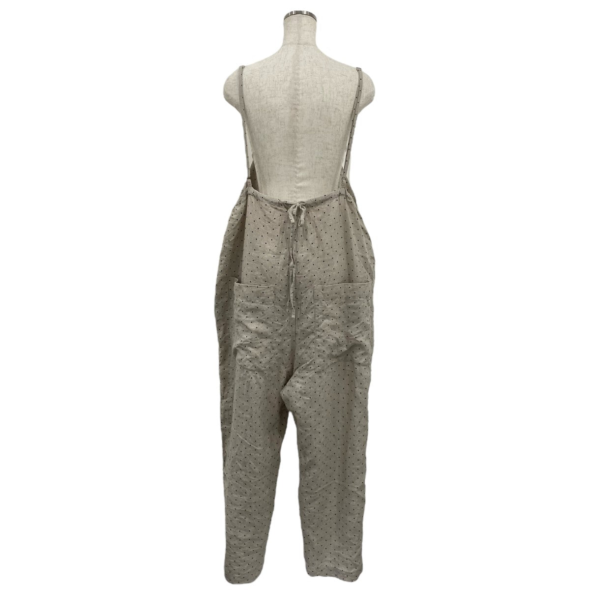 21AWリネンドットプリントサロペット