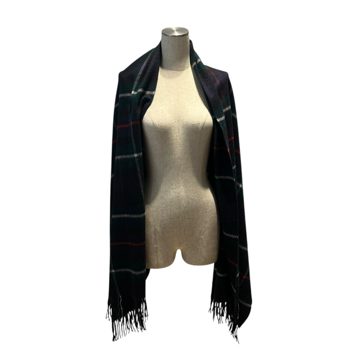 旧タグ チェック大判ストール