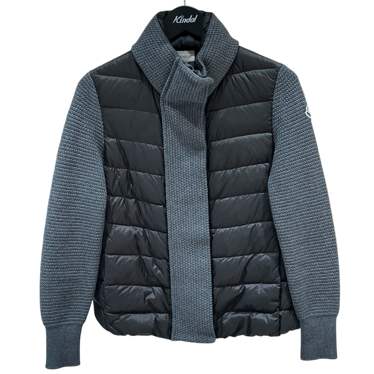【極美品】モンクレール MAGLIONE ダウンジャケット ニット切替 グレー MONCLER(モンクレール) MAGLIONE TRICOT CARDIGANニット切替ダウン
