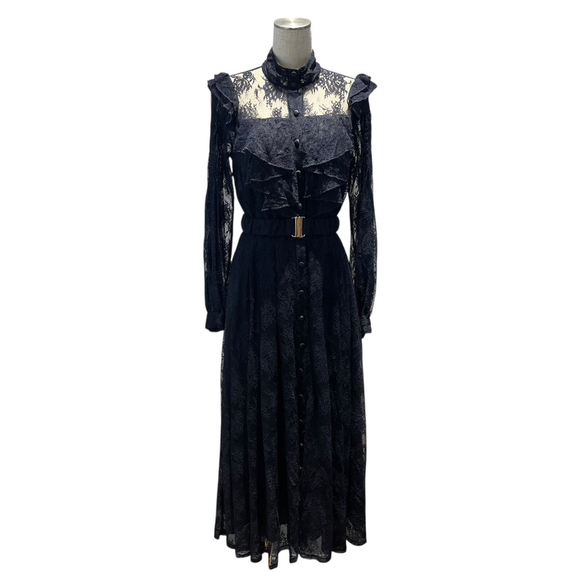 ウエストベルト付レースワンピースHLT2009105