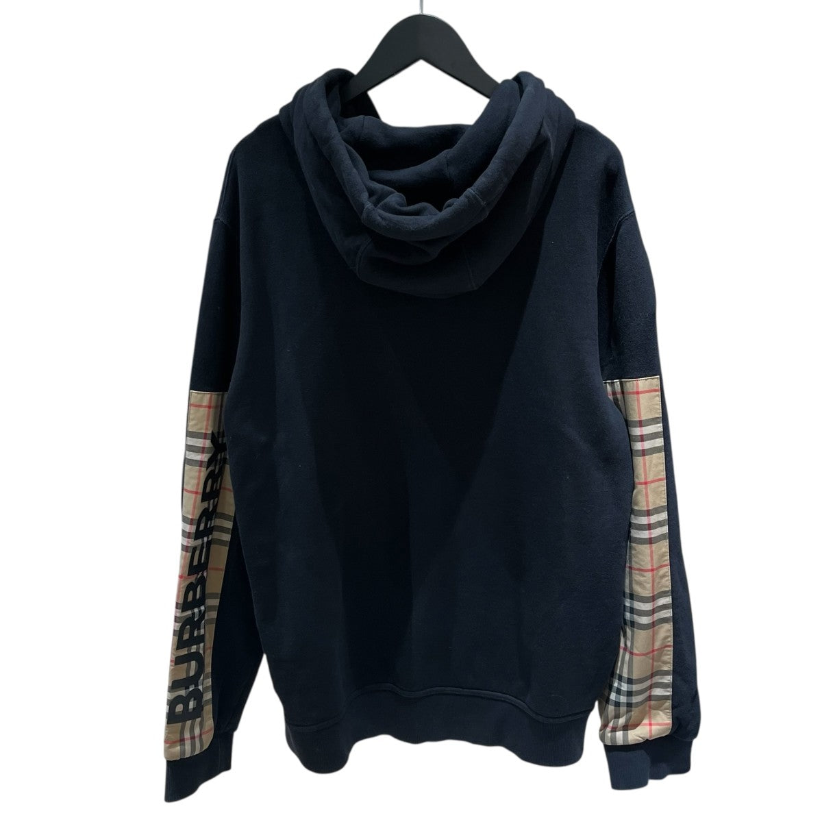 ティッシ期袖チェック切替ジップパーカー8025684