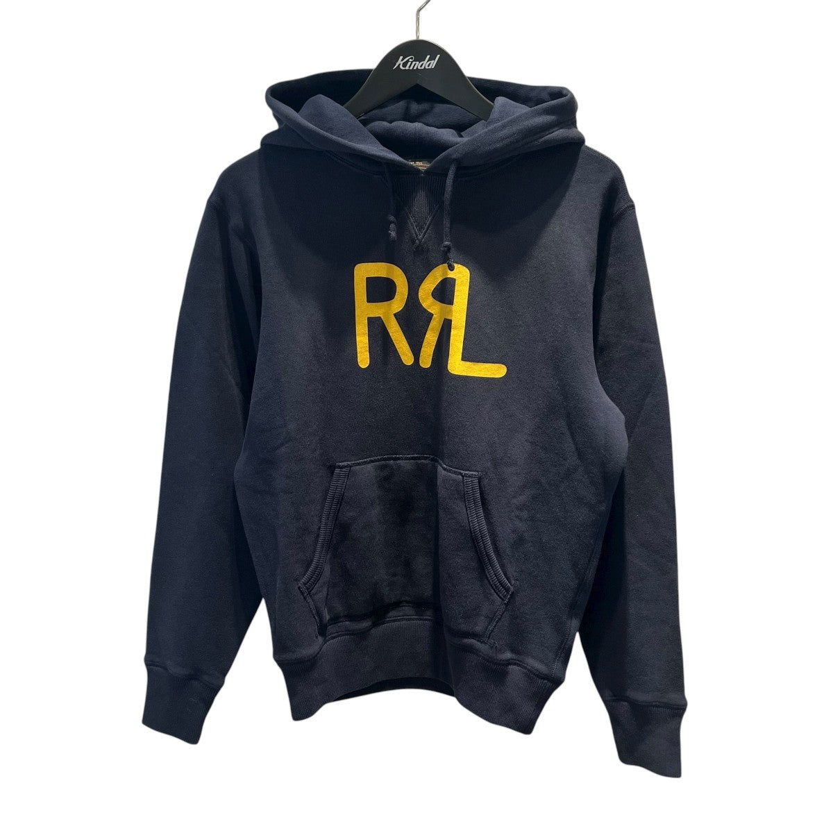 RRL(ダブルアールエル) ロゴプリントスウェットパーカー ネイビー