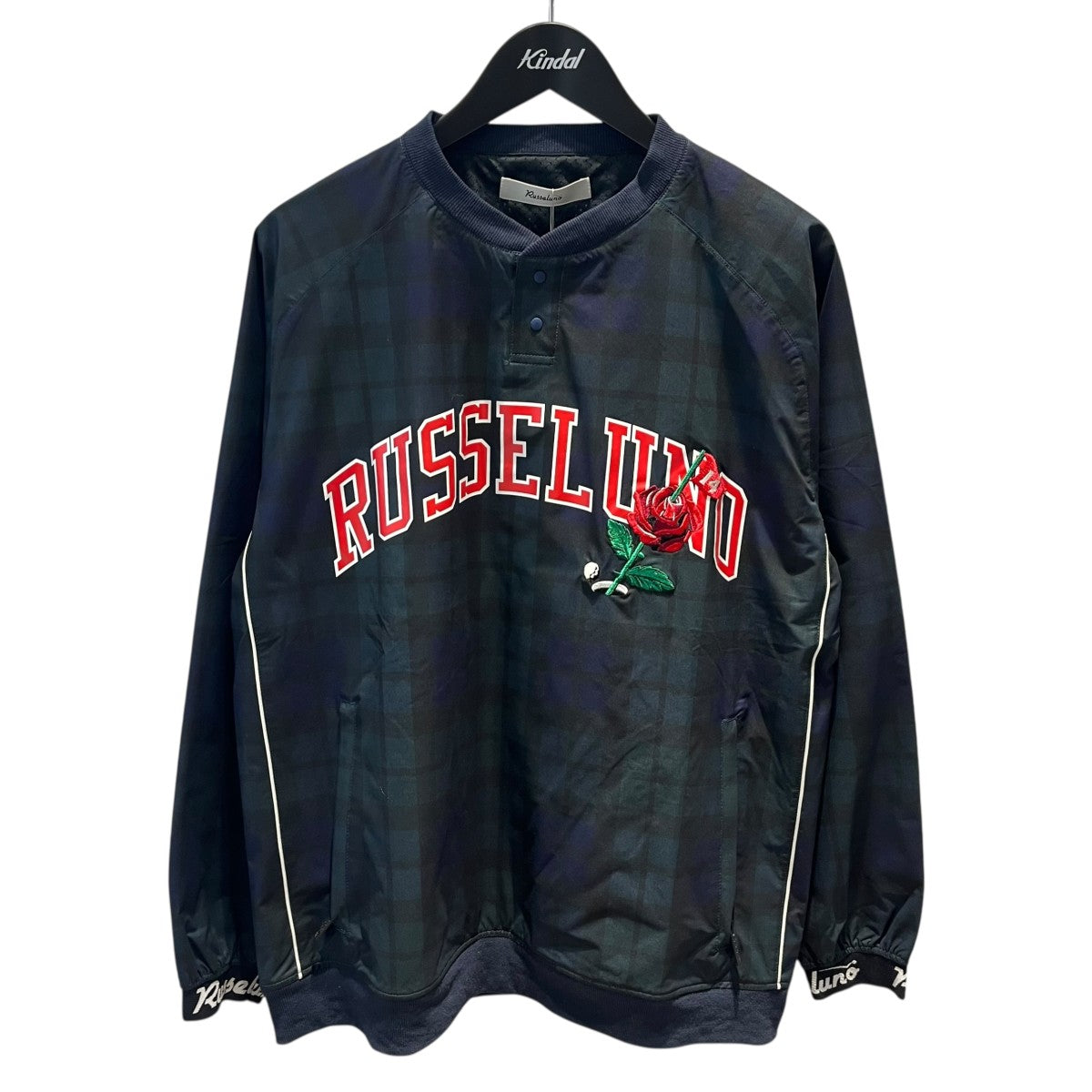 RUSSELUNO(ラッセルノ) ゴルフラインチェック 左裾ジッププルオーバー