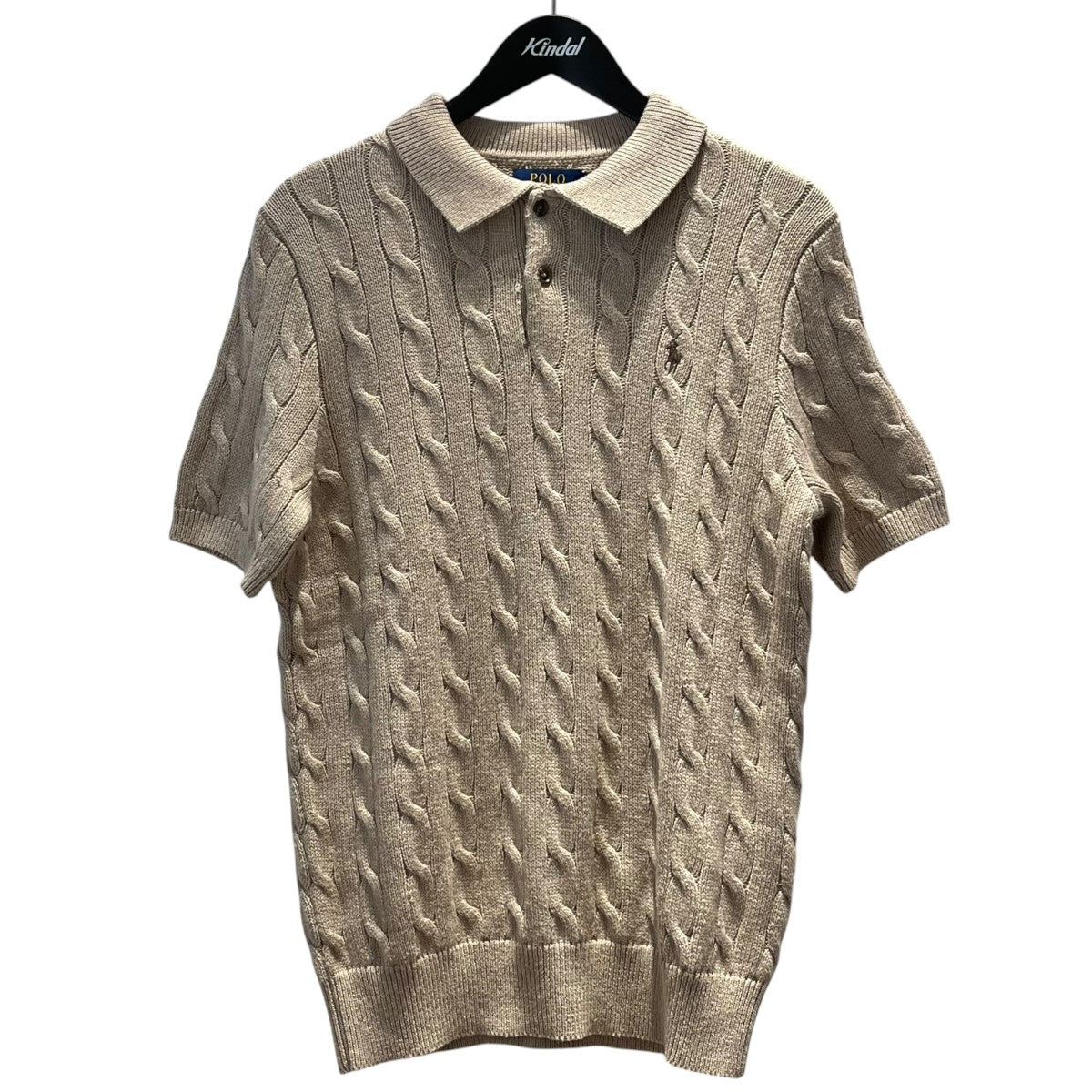 POLO RALPH LAUREN 半袖ケーブルニット XLサイズ ベージュ 新品タグ付 POLORALPHLAUREN ポロラルフローレン 現行タグ ケーブル