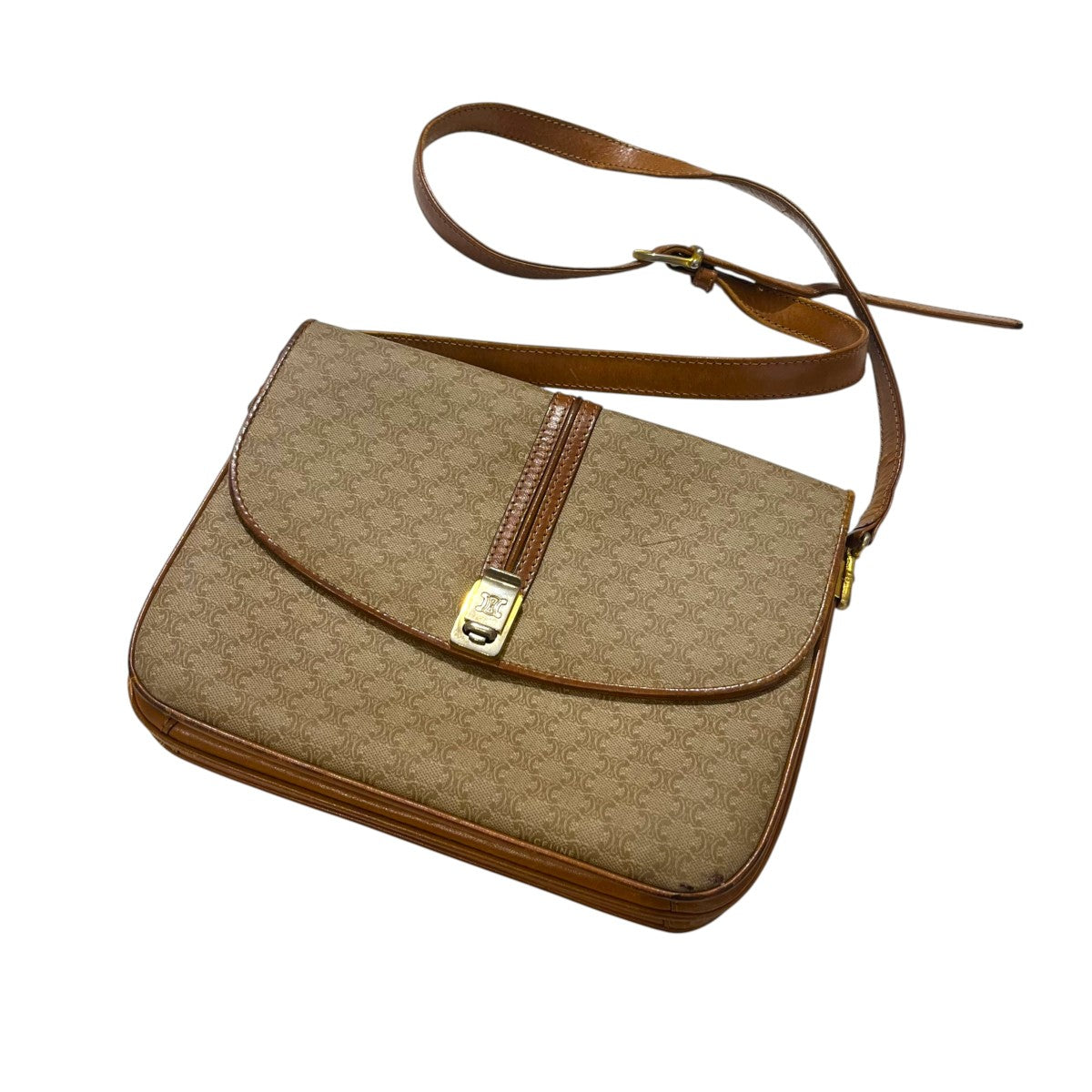 CELINE(セリーヌ) マカダム柄ショルダーバッグ ブラウン｜【公式