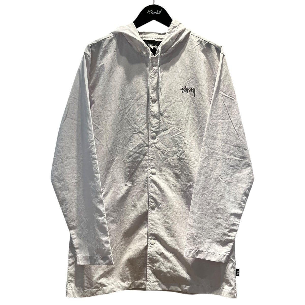 【最高カラー】ステューシー　両面ロゴ入　特殊染め加工　ナイロンジャケット　L stussy(ステューシー) ロゴプリントナイロンジャケット ホワイト