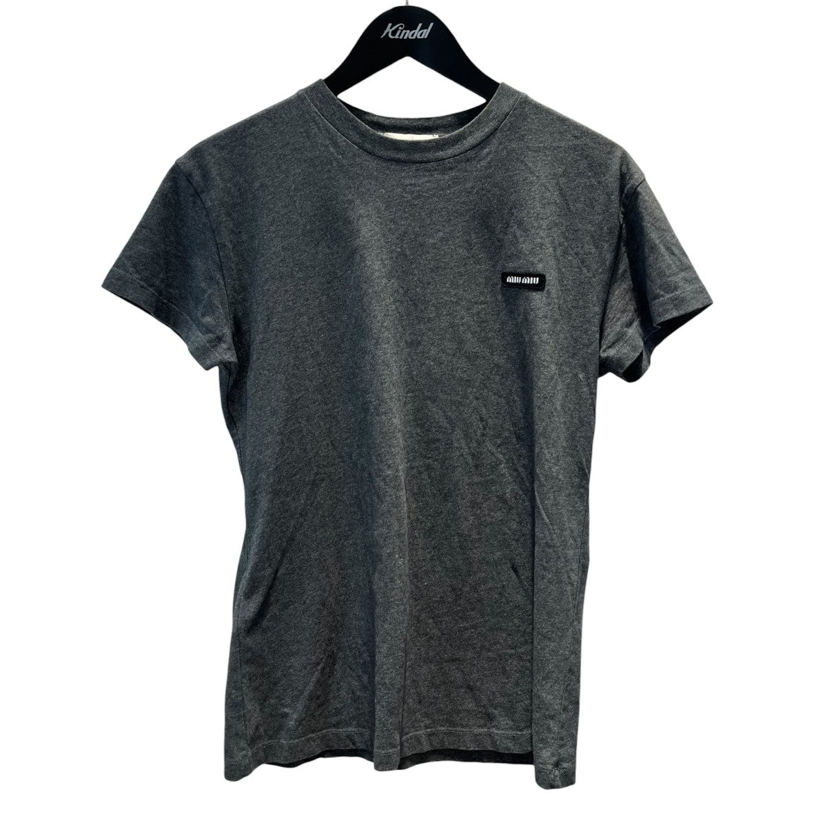 MIU MIU(ミュウミュウ) ロゴTシャツMJE15 MJE15 グレー サイズ XS