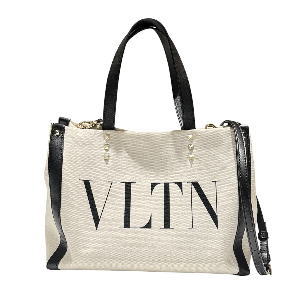 ヴァレンティノ 2WAYキャンバス ロックスタッズ トートバッグ VALENTINO GARAVANI(ヴァレンティノ・ガラヴァーニ) VLTN ロック