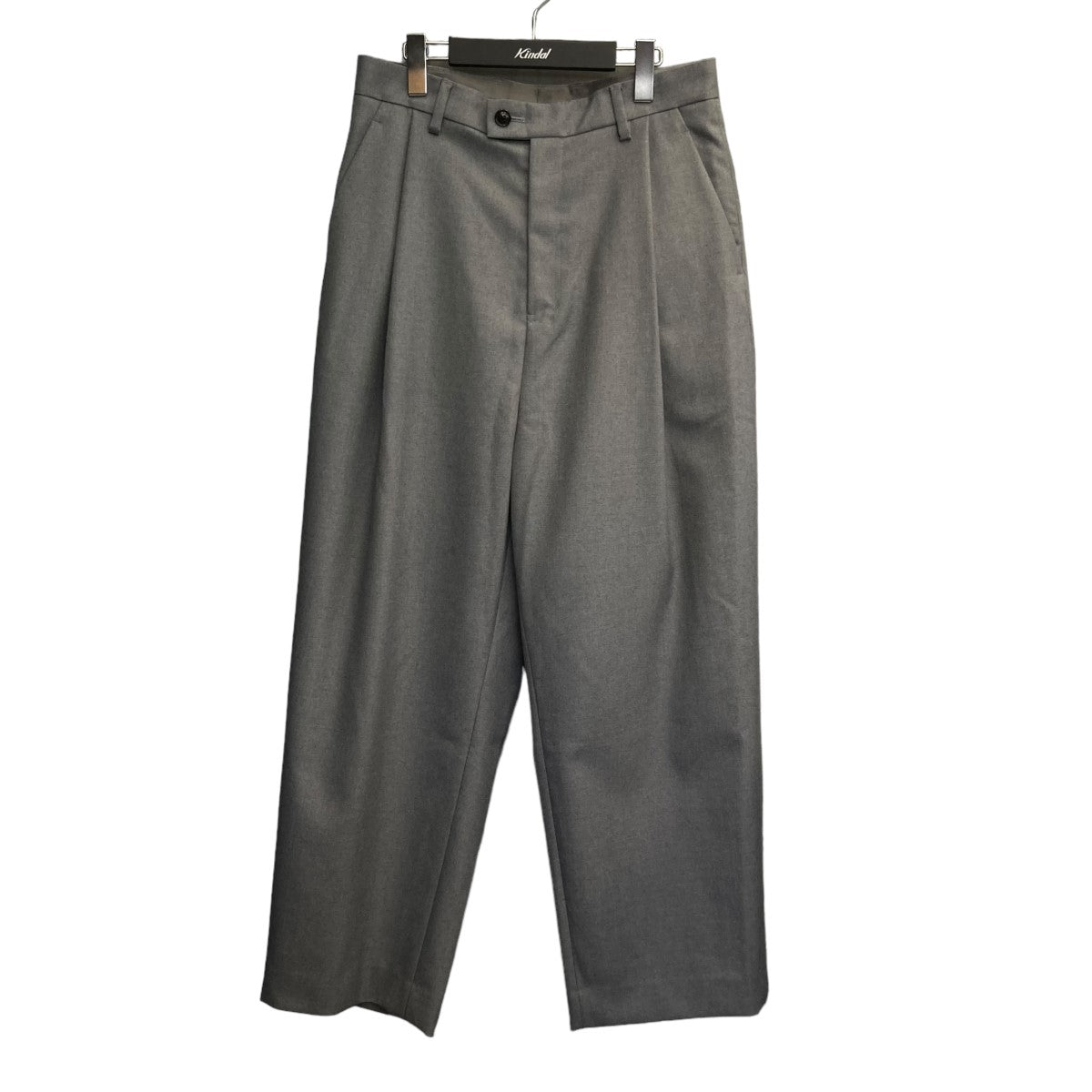 URU(ウル) 2023AW 「WOOL GABARDINE OVER TUCK PANTS」 23FWG01 グレー