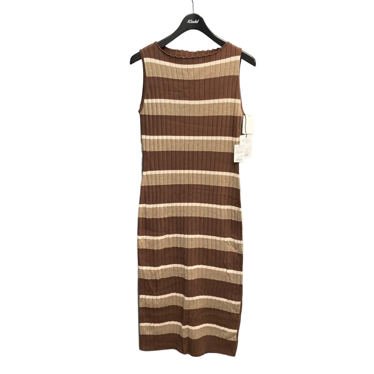 ハーリップトゥ Cotton striped Ribbed Knit Dress - ワンピース