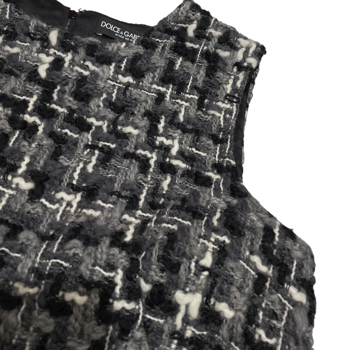 Sleeveless wool tweed dressノースリーブワンピースF6XY5T