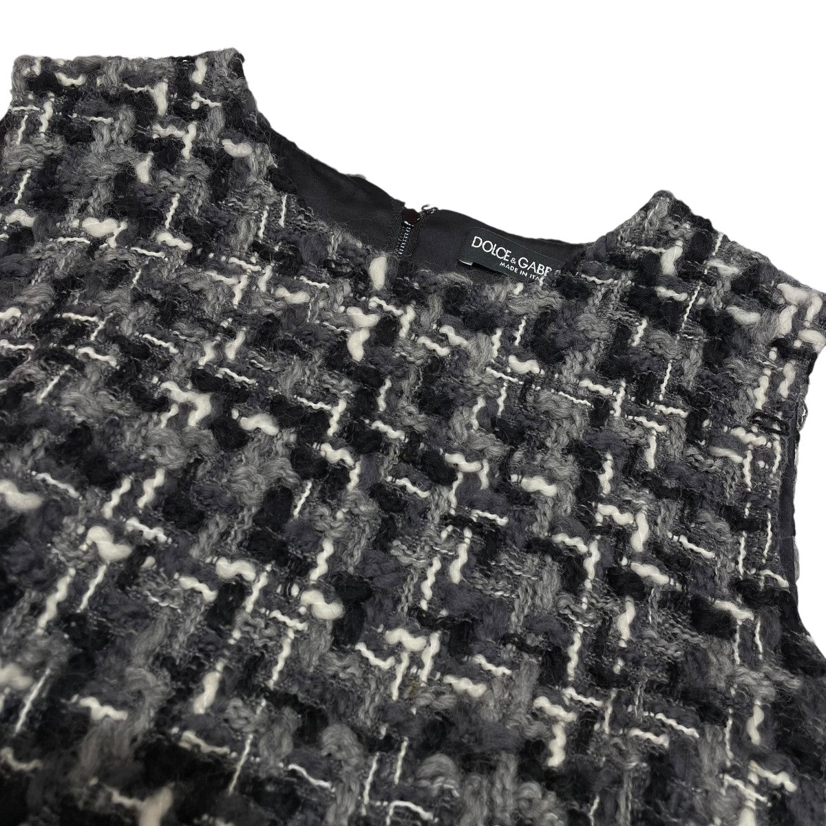 Sleeveless wool tweed dressノースリーブワンピースF6XY5T