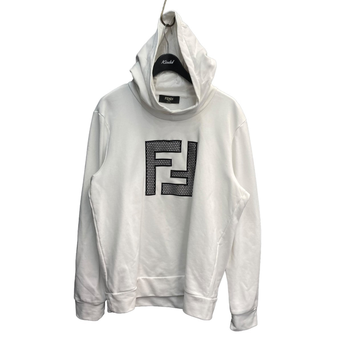 FENDI(フェンディ) 19SSメッシュロゴプルオーバーパーカーFAF535 A78L FAF535 A78L ホワイト サイズ  17｜【公式】カインドオルオンライン ブランド古着・中古通販【kindal】