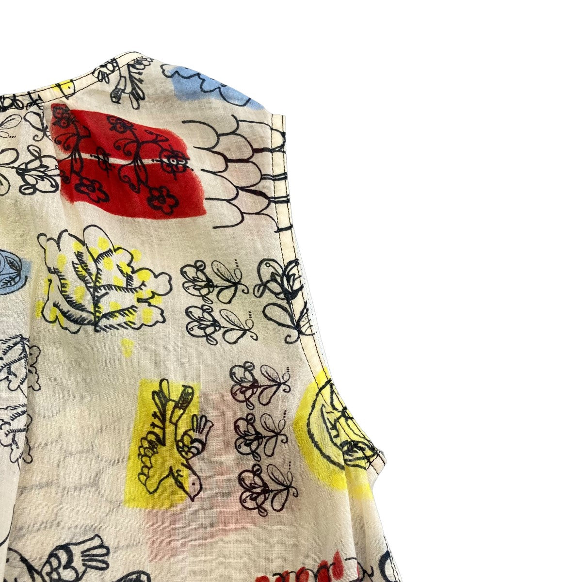 MARNI 19AW総柄タックネックブラウスTTMA0089A0 古着・中古-4枚目のアイテム画像