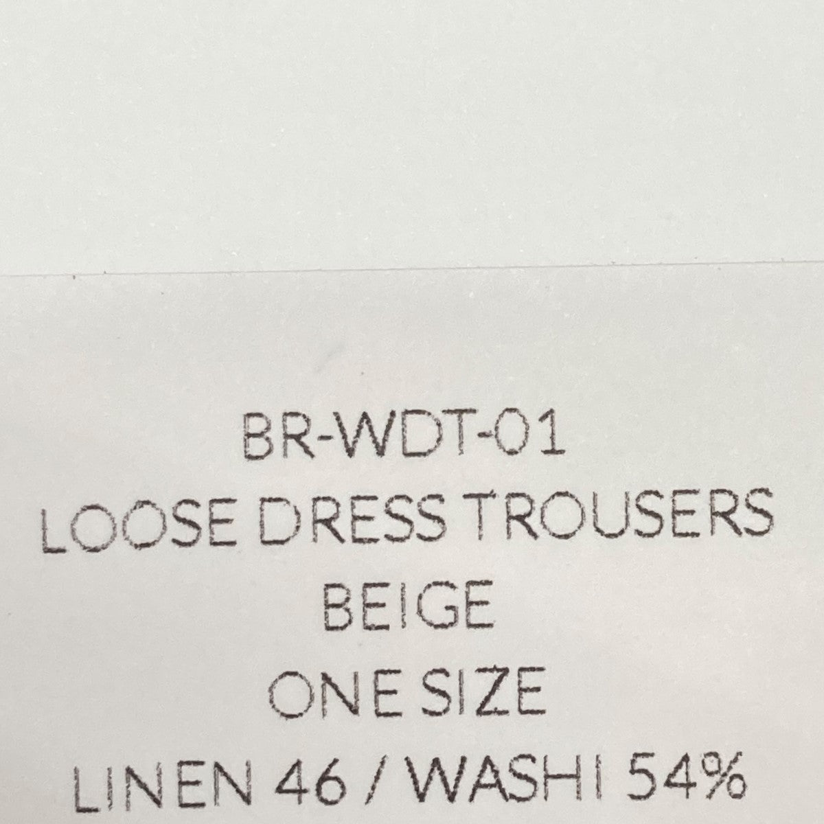 LOOSE DRESS TROUSERSデザインリネン混スラックスBR WDT 01